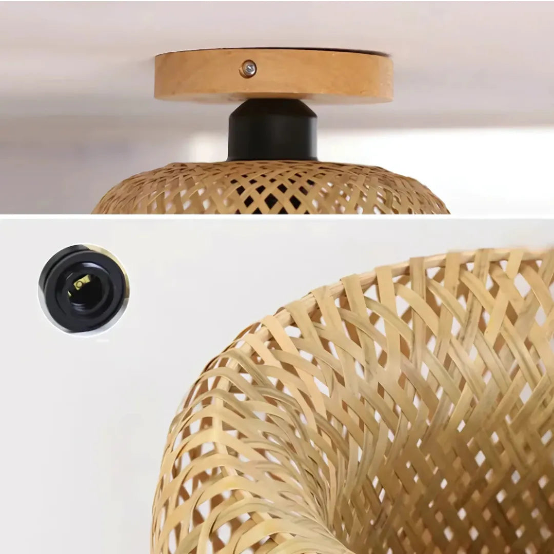 Plafon de Teto Bambu Artesanal Iluminação Sofisticada e Consciência Ecológica