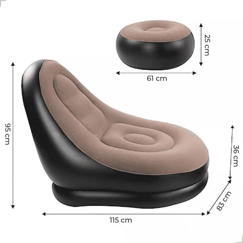 Poltrona Inflável Anatômica com Puff