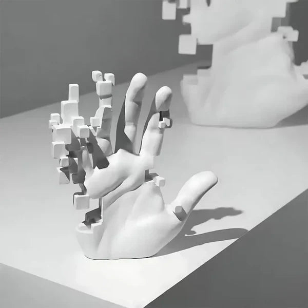 Escultura Mão em Mosaico – Arte em Resina com Design Contemporâneo