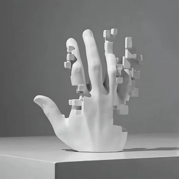 Escultura Mão em Mosaico – Arte em Resina com Design Contemporâneo