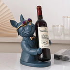 Escultura Decorativa BullDog Francês Mordomo - Suporte de Vinho Elegante e Resistente