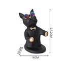 Escultura Decorativa BullDog Francês Mordomo - Suporte de Vinho Elegante e Resistente