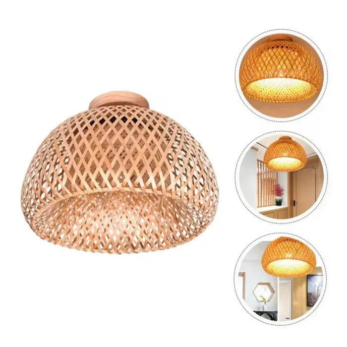 Luminária de Teto Bambu Artesanal Iluminação sofisticada
