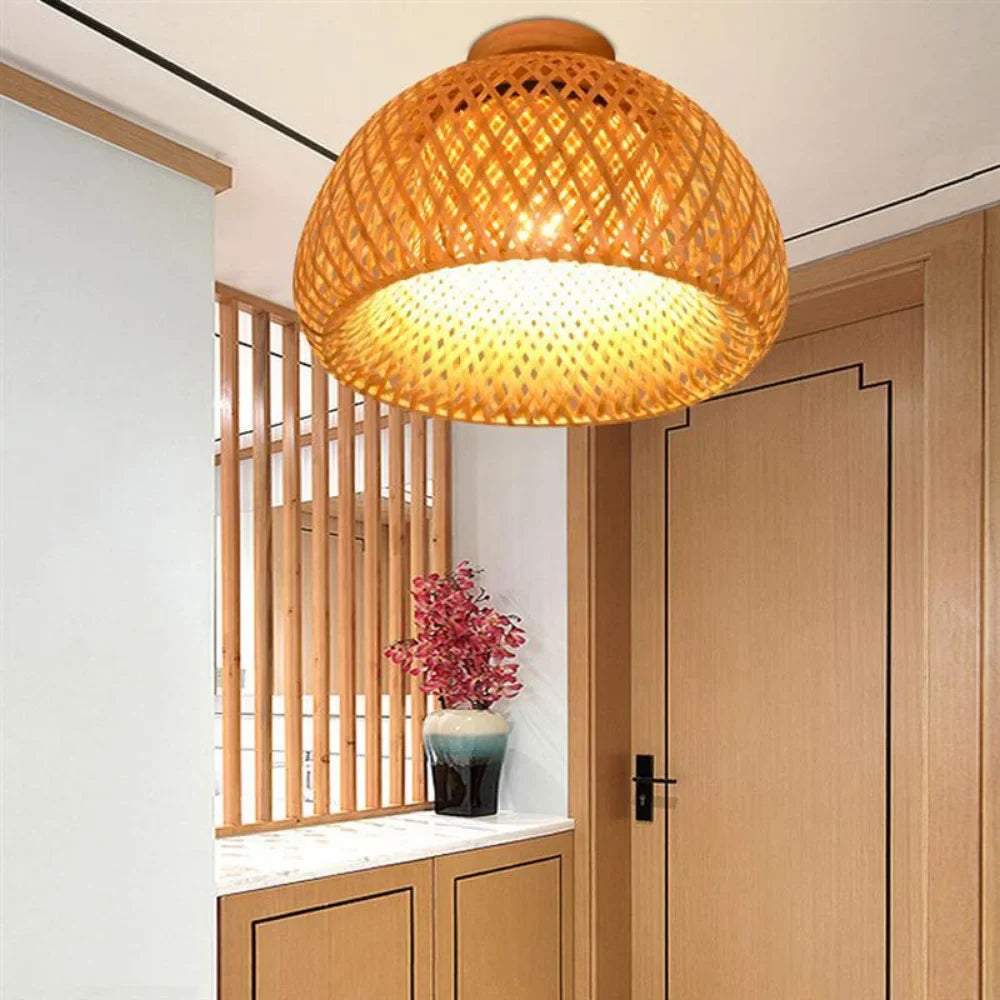 Plafon de Teto Bambu Artesanal Iluminação Sofisticada e Consciência Ecológica