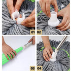 Esfregão de Limpeza CleanMax com Microfibra Poderosa - Torção Automática