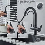 Torneira Gourmet Monocomando Dupla Função Filtro Integrado + Jato Extensível