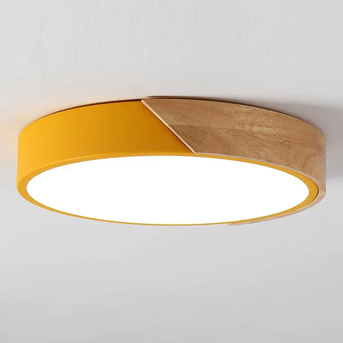 Luminária de Teto Plafon Redondo LED com Controle Remoto - Estilo Nórdico