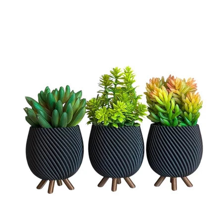 Kit 3 Vasinhos Cachepot Decorativo com Pezinho – Design Minimalista e Sustentável