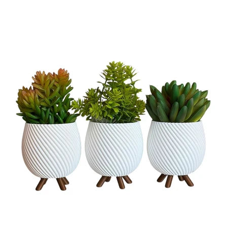 Kit 3 Vasinhos Cachepot Decorativo com Pezinho – Design Minimalista e Sustentável