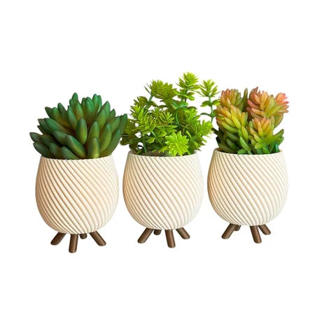Kit 3 Vasinhos Cachepot Decorativo com Pezinho – Design Minimalista e Sustentável